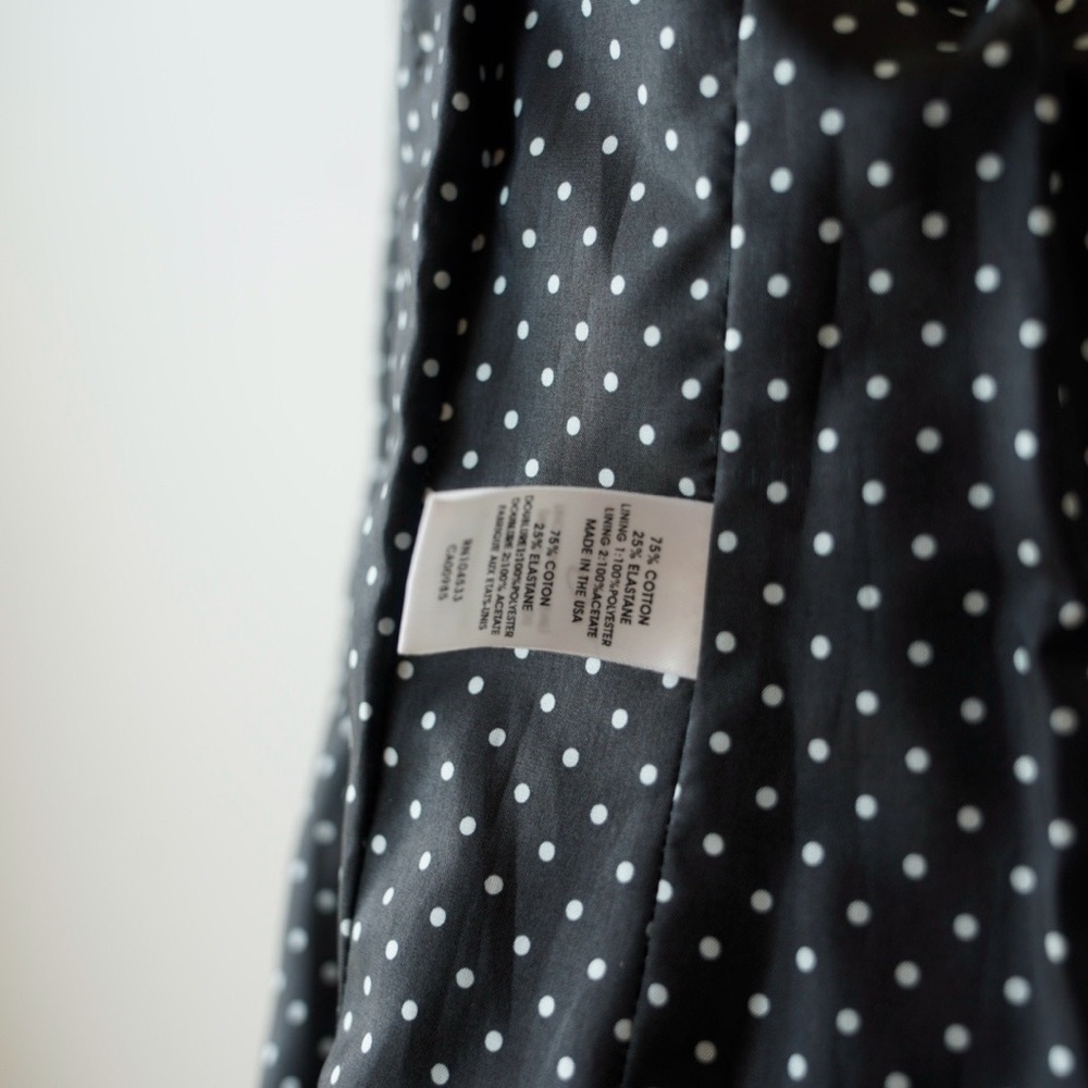 Nanette Lepore Black and White Polka Dot Lined Blazer, Skirt, size 4 - Picture 11 of 12